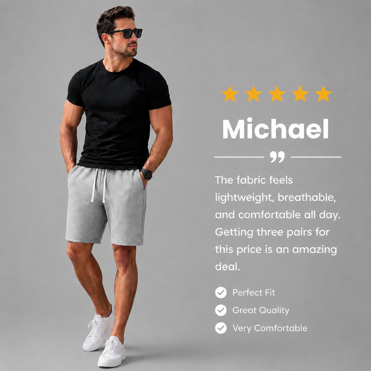 Athletic Elastic Drawstring Sweat Shorts