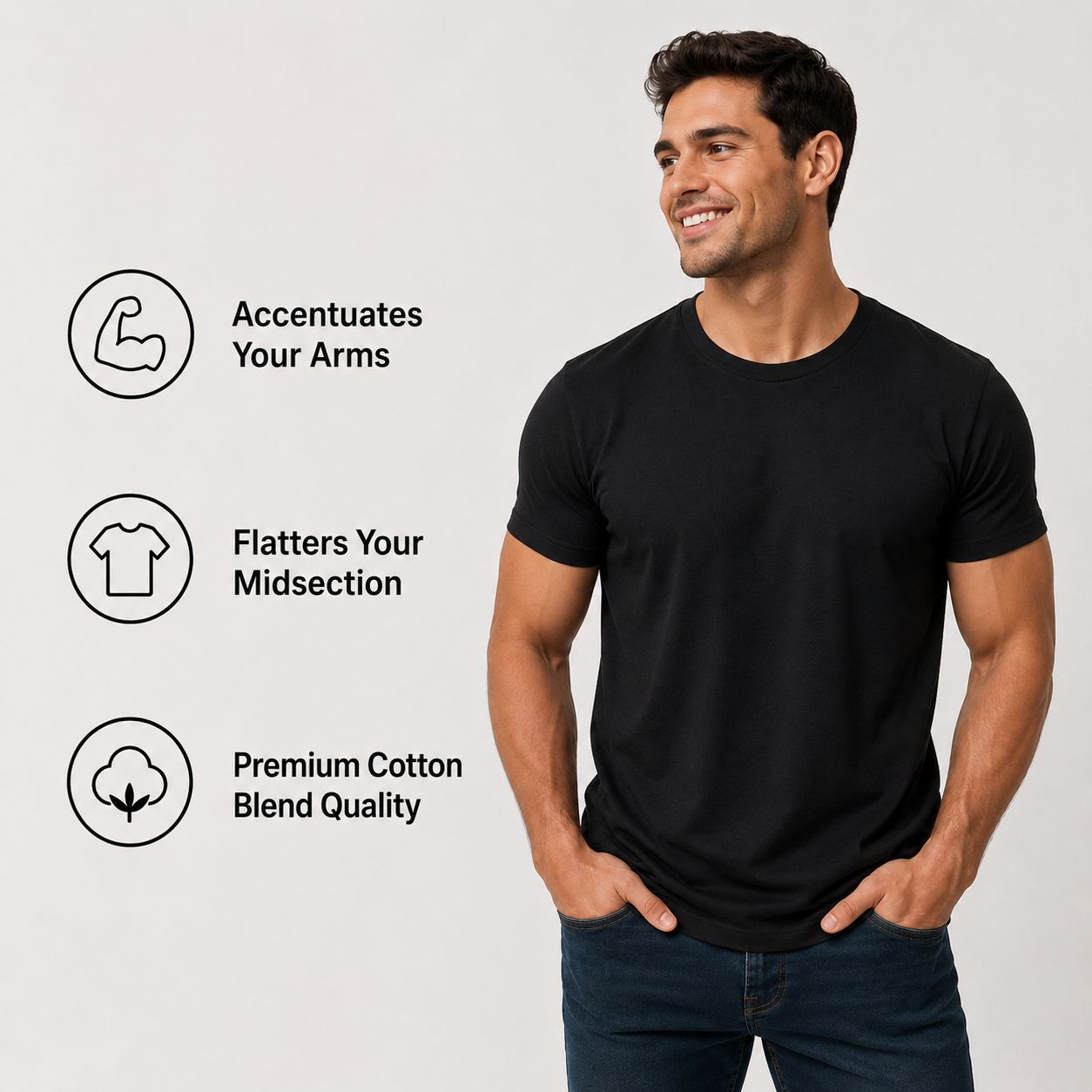 Slim Fit Tees Crewneck (3 Pack)