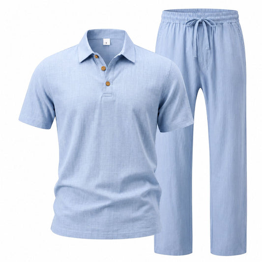 Mens Linen Beach Two Piece Set